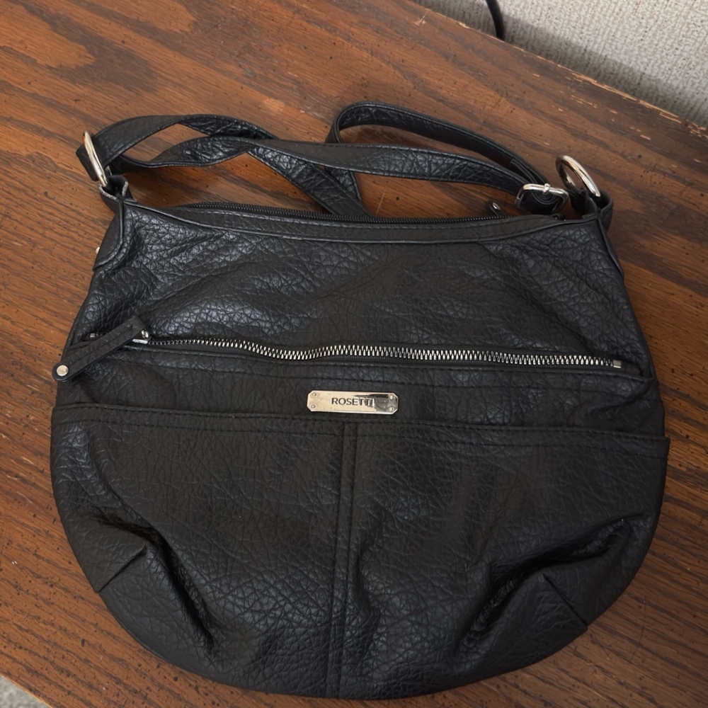 Rosetti Textured Black Shoulder Bag